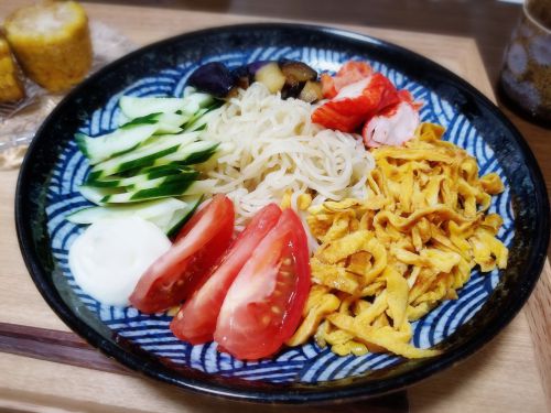 【 家ごはん 】 冷たい麺類２日分♪　＊ マルちゃん 大盛り冷やし中華 ＊ 麺Quick パスタ