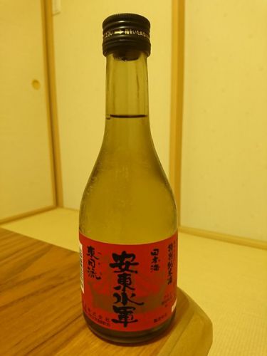 青森地酒・安東水軍と肴は青森県産のカワハギの干物